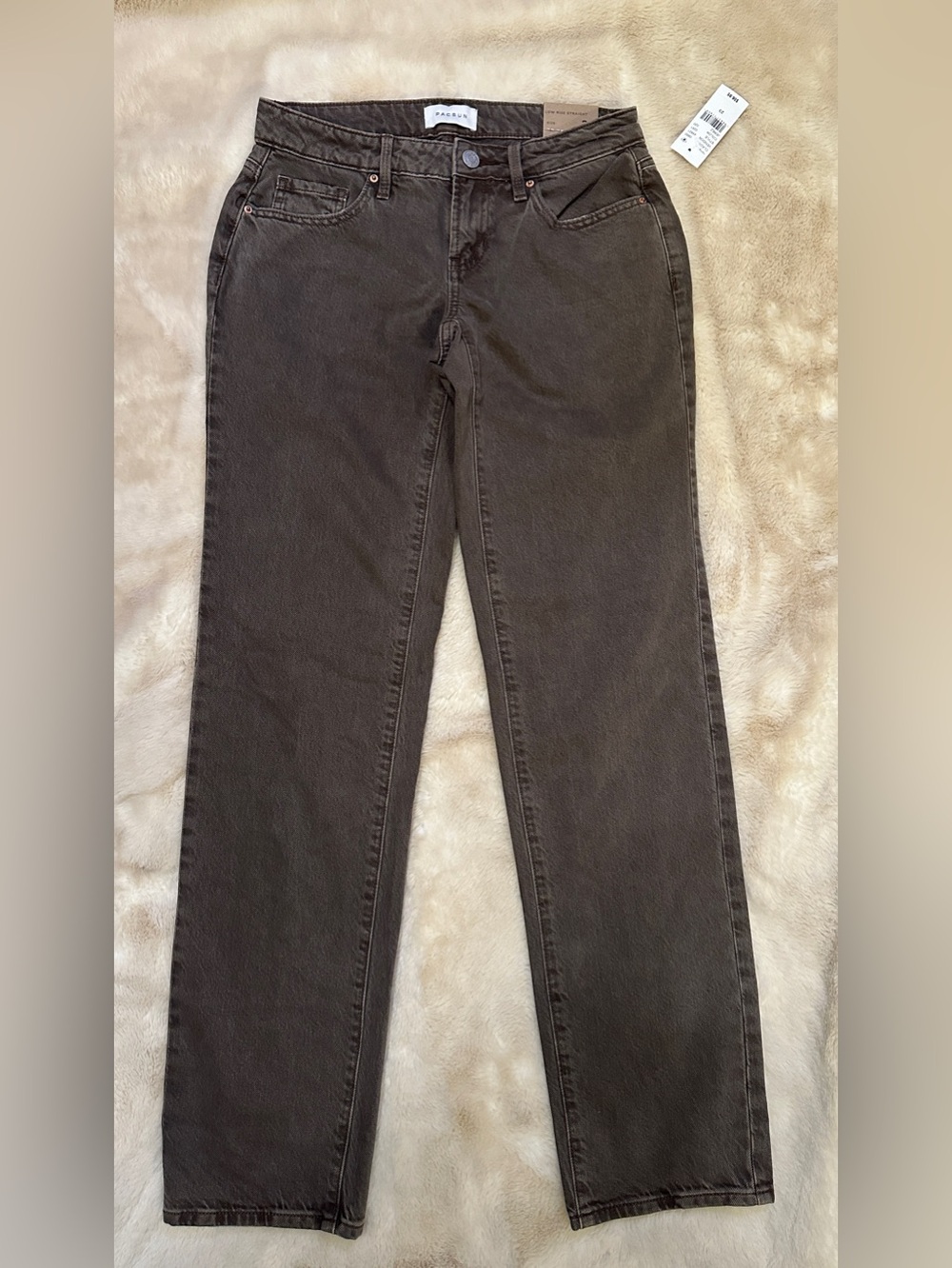 PacSun Low Rise Straight Leg Jeans Size 23 Jerez Brown NWT
